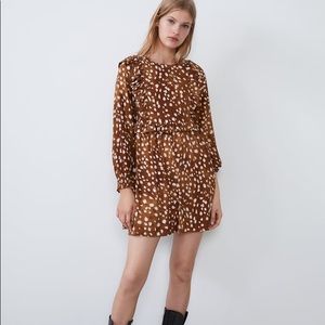 Zara Printed Dress with Frills